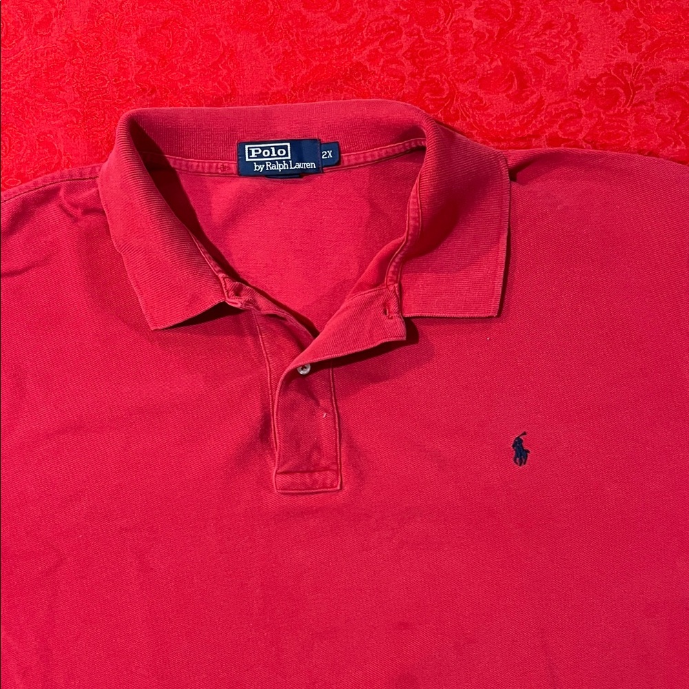 Polo Ralph Lauren Polo Shirt Men 2XL Red Classic Fit Pony Logo Cotton